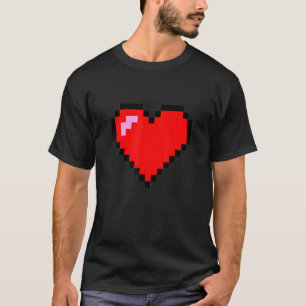 Pixel Heart 8-bits grafisch ontwerp T-shirt