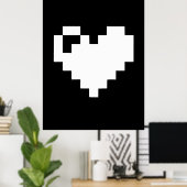 Pixel Heart 8-bits Poster (Thuiskantoor)