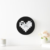 Pixel Heart 8-bits Ronde Klok (Huis)