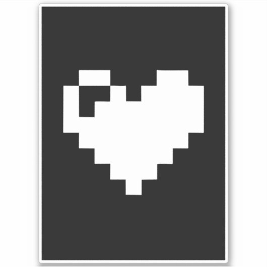 Pixel Heart 8-bits Sticker (Voorkant)