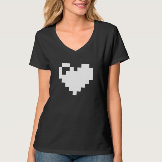 Pixel Heart 8-bits T-shirt (Voorkant)