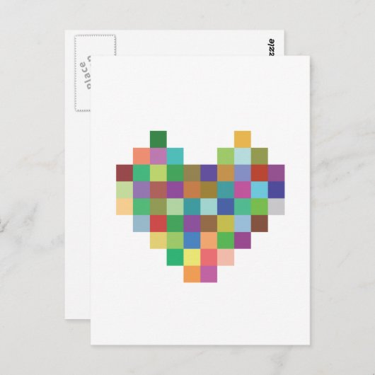 Pixel Heart Briefkaart (Voorkant / Achterkant)