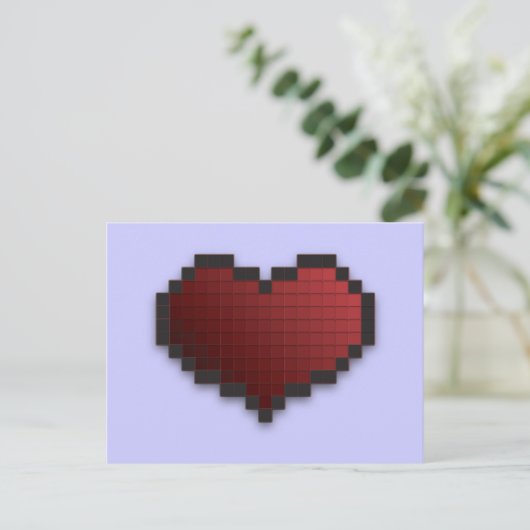 Pixel Heart Briefkaart (Staand voorkant)