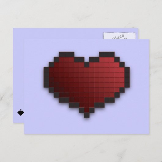 Pixel Heart Briefkaart (Voorkant / Achterkant)