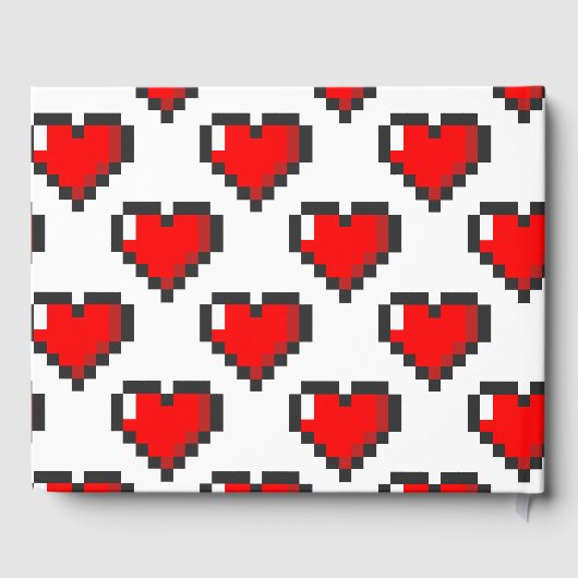 Pixel Heart Pattern Gastenboek (Achterkant)