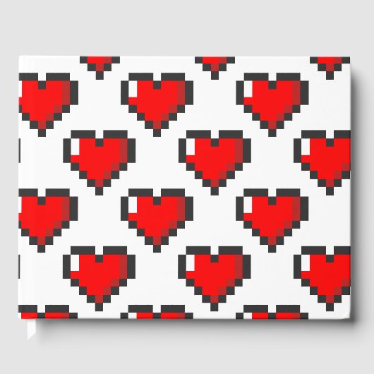 Pixel Heart Pattern Gastenboek (Voorkant)