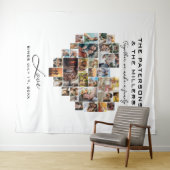 Pixel Heart Photo Collage Family Jubileum Wandkleed (In Situ (horizontaal))