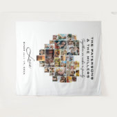 Pixel Heart Photo Collage Family Jubileum Wandkleed (Voorkant (horizontaal))