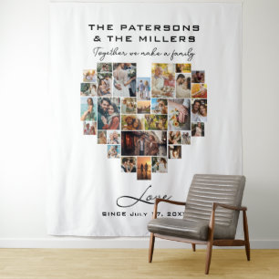 Pixel Heart Photo Collage Family Jubileum Wandkleed