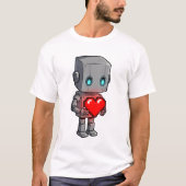 Pixel Heart Robot T-shirt (Voorkant)
