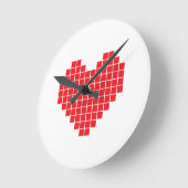 Pixel Heart Ronde Klok (Hoek)