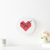 Pixel Heart Ronde Klok (Huis)