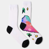 Pixel Heart T-shirt – Retro liefde, moderne vibes Sokken (Rechts)