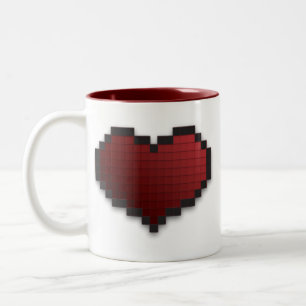 Pixel Heart Tweekleurige Koffiemok