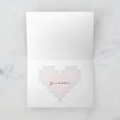 Pixel heart valentine card feestdagen kaart (Binnen)
