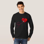 Pixel Hearts aangesloten Matching paar outfit link T-shirt (Voorkant volledig)