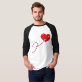 Pixel Hearts aangesloten Matching paar outfit link T-shirt (Voorkant volledig)