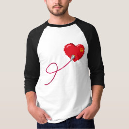 Pixel Hearts aangesloten Matching paar outfit link T-shirt