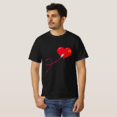 Pixel Hearts aangesloten Matching paar outfit link T-shirt (Voorkant volledig)