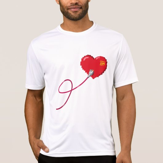 Pixel Hearts aangesloten Matching paar outfit link T-shirt (Voorkant)