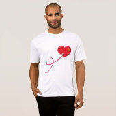 Pixel Hearts aangesloten Matching paar outfit link T-shirt (Voorkant volledig)