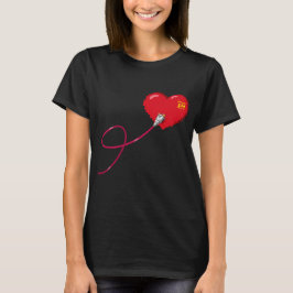 Pixel Hearts aangesloten Matching paar outfit link T-shirt