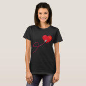 Pixel Hearts aangesloten Matching paar outfit link T-shirt (Voorkant volledig)
