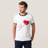 Pixel Hearts aangesloten Matching paar outfit link T-shirt (Voorkant volledig)