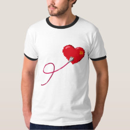 Pixel Hearts aangesloten Matching paar outfit link T-shirt
