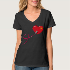 Pixel Hearts aangesloten Matching paar outfit link T-shirt