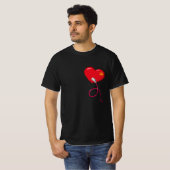 Pixel Hearts aangesloten Matching paar Rechts T-shirt (Voorkant volledig)