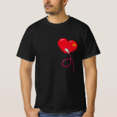 Pixel Hearts aangesloten Matching paar Rechts T-shirt (Voorkant)