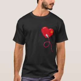 Pixel Hearts aangesloten Matching paar Rechts T-shirt