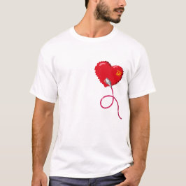 Pixel Hearts aangesloten Matching paar Rechts T-shirt