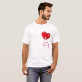 Pixel Hearts aangesloten Matching paar Rechts T-shirt (Voorkant volledig)