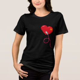 Pixel Hearts aangesloten Matching paar Rechts Tri-Blend Shirt