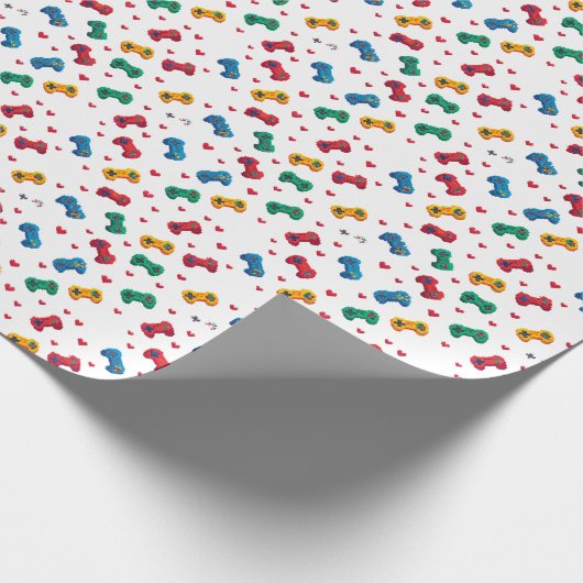 Pixel Hearts & Controllers Inpakpapier - Gamer (Hoek)