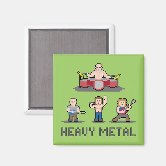 Pixel Heavy Metal Magneet (Voorkant / Achterkant)