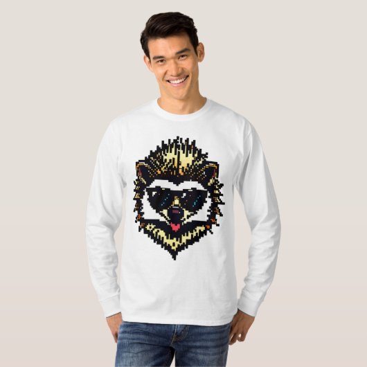 Pixel Hedgehog Cool T-shirt (Voorkant volledig)