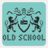 Pixel Heraldic Old School Sticker (Voorkant)
