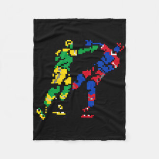 Pixel Hockey Gevecht  Fleece Deken