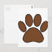 Pixel Hondenpootafdruk Briefkaart (Voorkant / Achterkant)