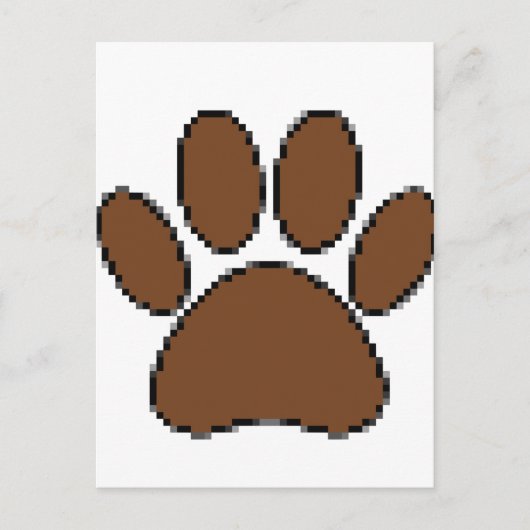 Pixel Hondenpootafdruk Briefkaart (Voorkant)