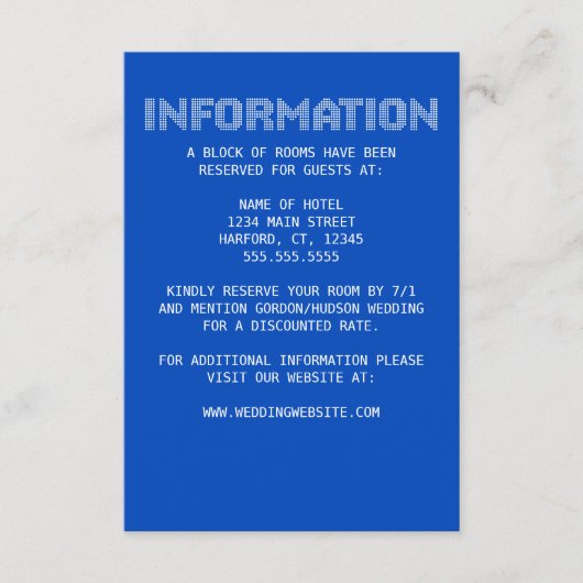 Pixel 'Informatie' Huwelijksbijlagekaart Informatiekaartje (Voorkant)