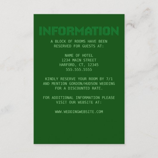 Pixel 'Informatie' Wedding Enclosure Kaart (Voorkant)