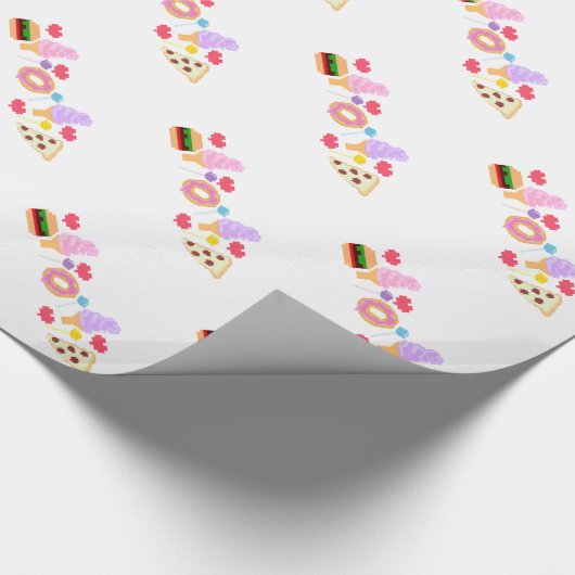 Pixel Junk Food Art Cadeaupapier (Hoek)