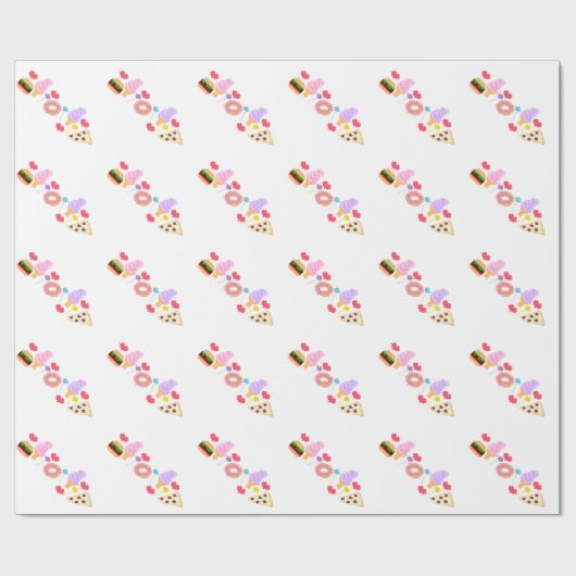 Pixel Junk Food Art Cadeaupapier (Vlak)
