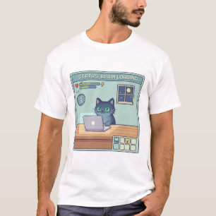 Pixel Kat Hersenen Laden – Grappige Retro Gamer Ka T-shirt