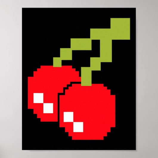 Pixel Kersen 80s Videospel Kostuum Easy Groep H Poster (Voorkant)