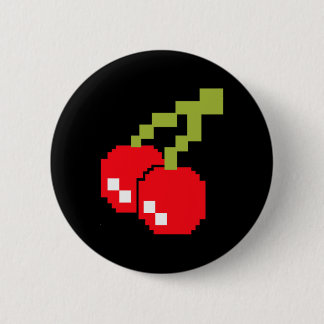 Pixel Kersen 80s Videospel Kostuum Easy Groep H Ronde Button 5,7 Cm